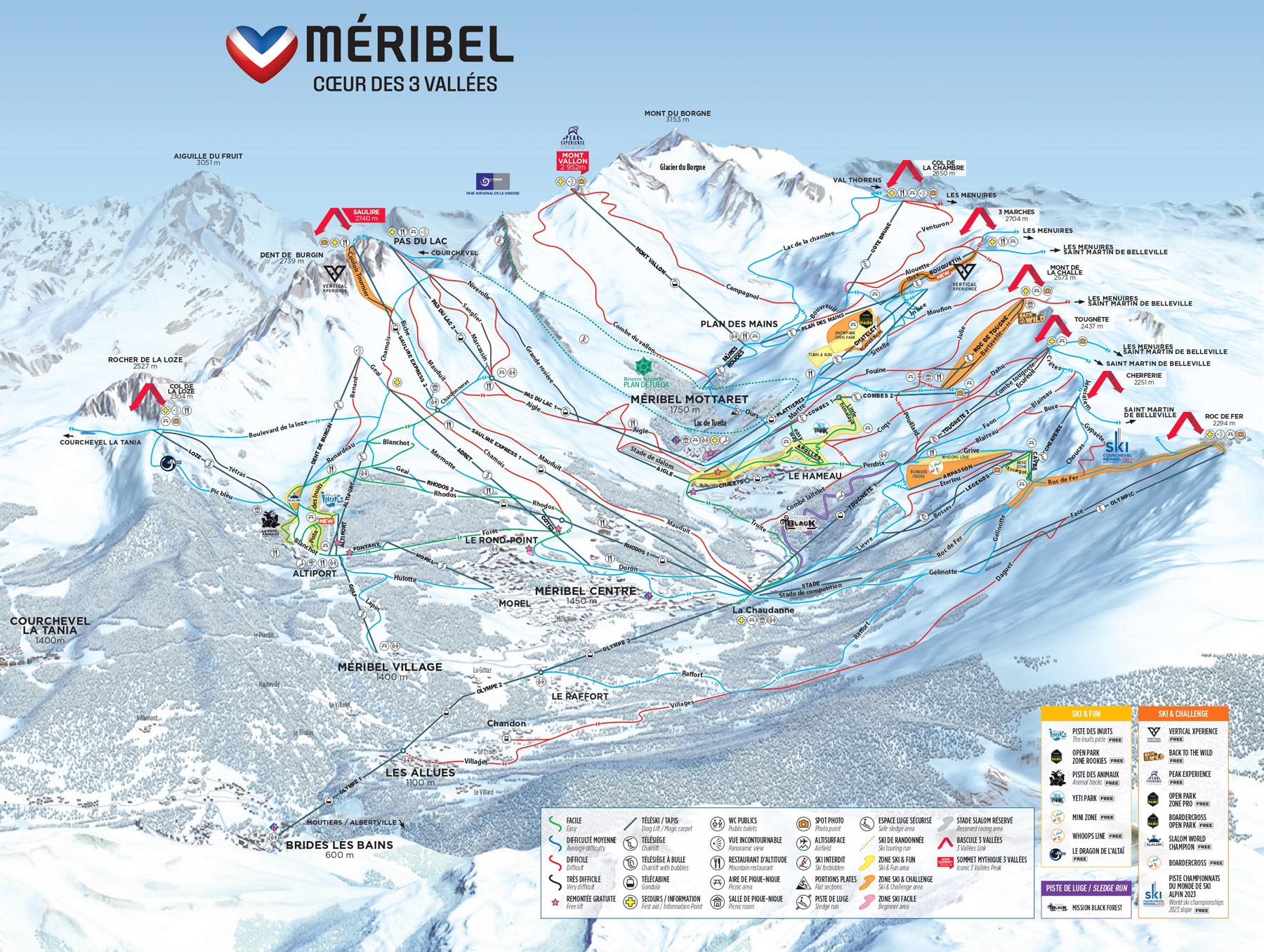 Meribel Ski Resort Piste Map & Ski Maps