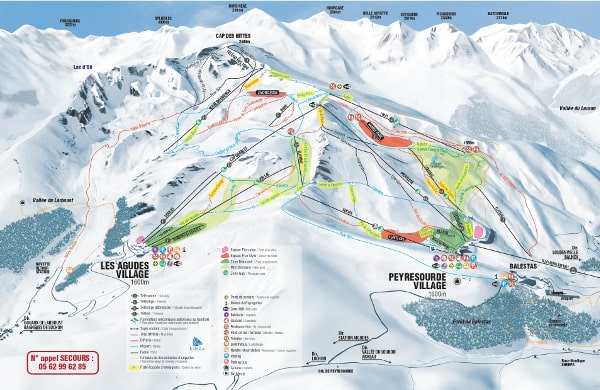 Peyragudes Ski Resort Piste Ski Map
