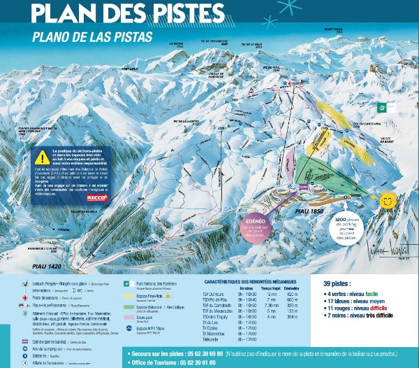 Piau Ski Resort Piste Map