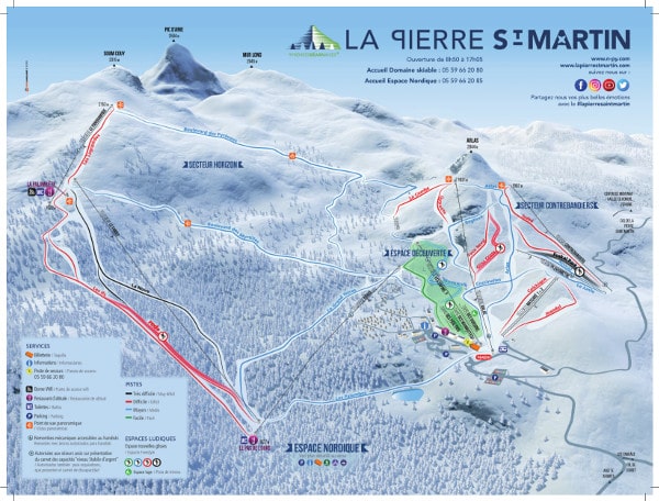 Pierre St Martin Ski Resort Piste Map