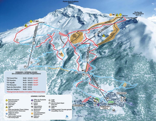 Sainte Foy Ski Resort Piste Map