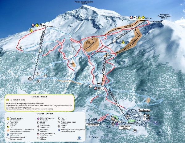 Sainte Foy Ski Resort Piste Map