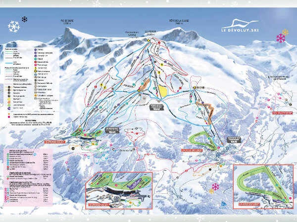 Super Dévoluy and La Joue du Loup Ski Resort Piste Map