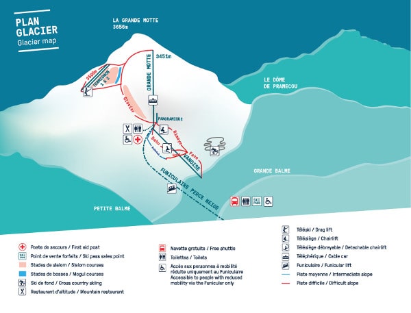 Tignes Glacier Piste Map