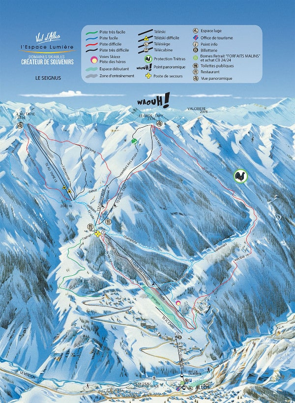 Val d'Allos Ski Resort Piste Map