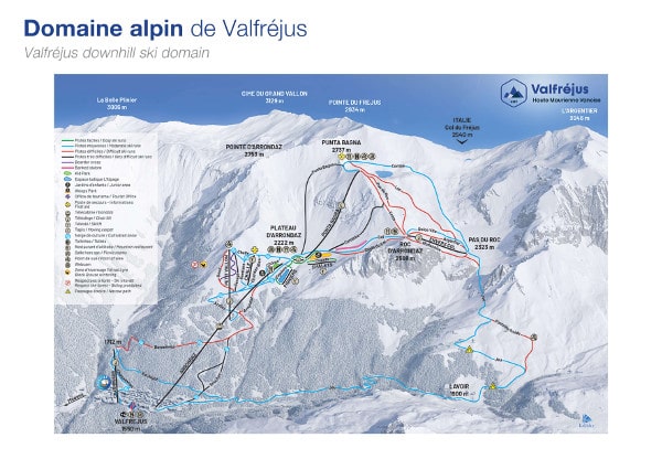 Valfrejus Ski Resort Piste Ski Map