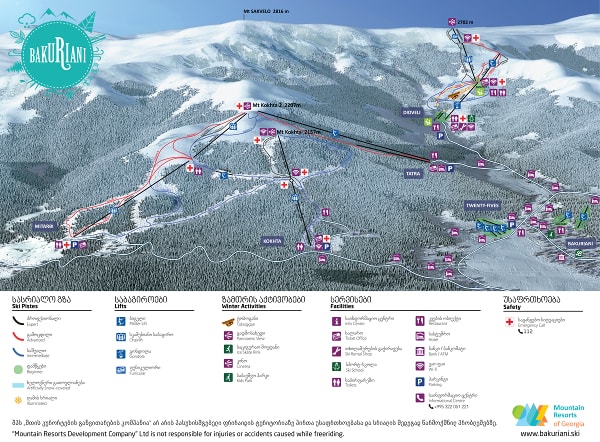 Bakuriani Didveli Ski Resort Piste Map