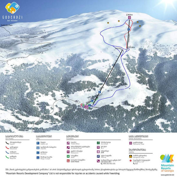 Goderdzi Ski Resort Piste Map