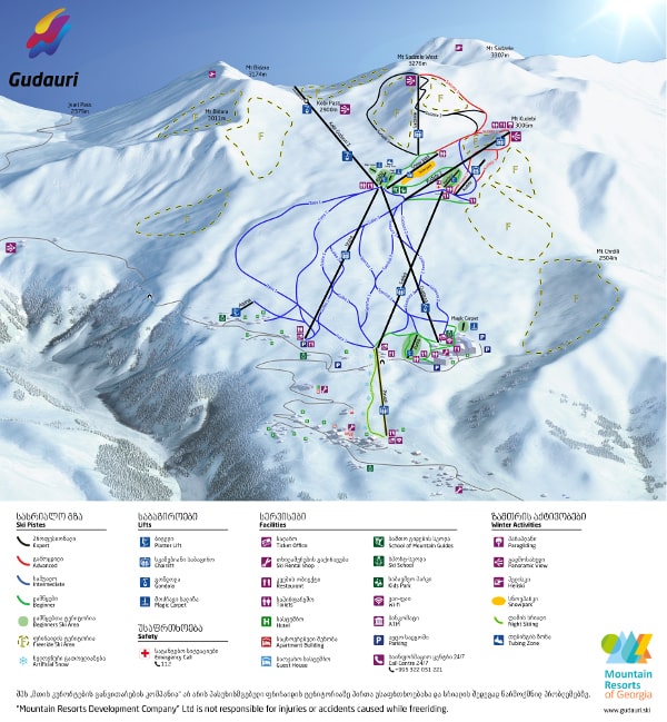 Gudauri Ski Resort Piste Map