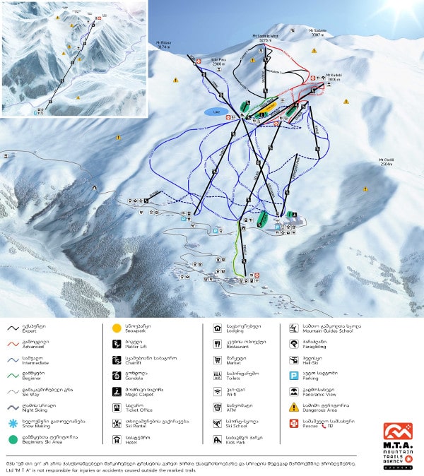 Gudauri Ski Resort Piste Map