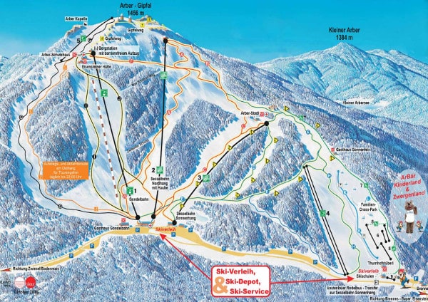 Arber Ski Resort Piste Map