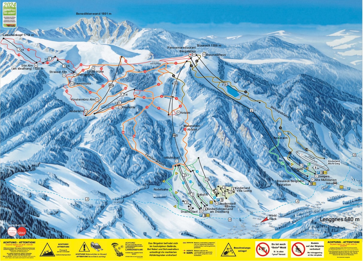 Brauneck Ski Resort Piste Map