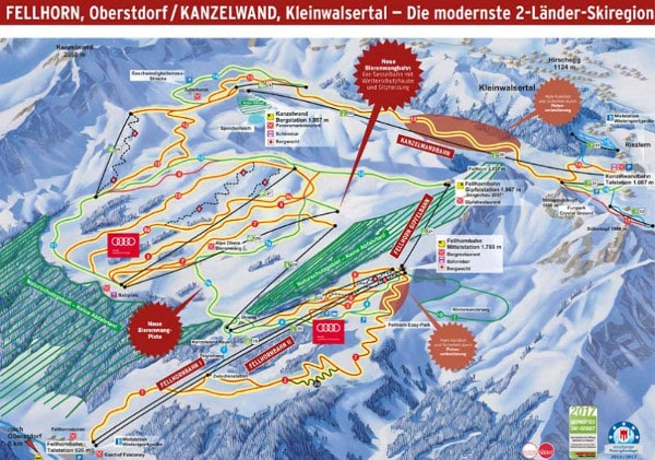 Fellhorn Kanzelwand Ski Resort Piste Map