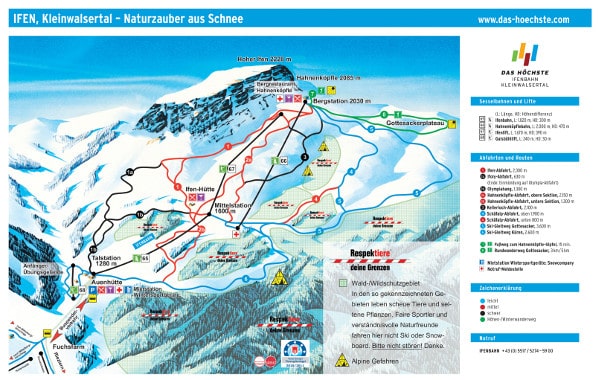 Ifen Ski Resort Piste Map