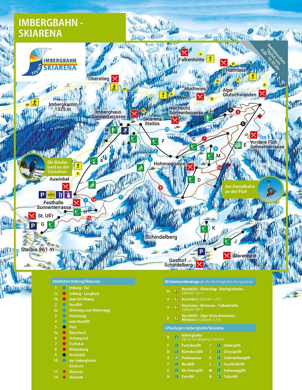 Imberg Ski Resort Piste Map