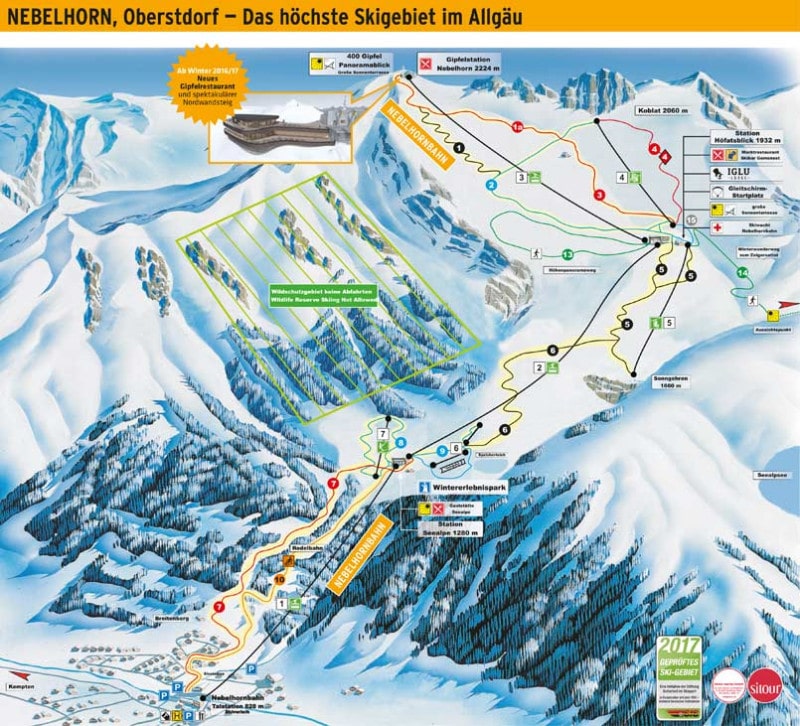 Nebelhorn Ski Resort Piste Map