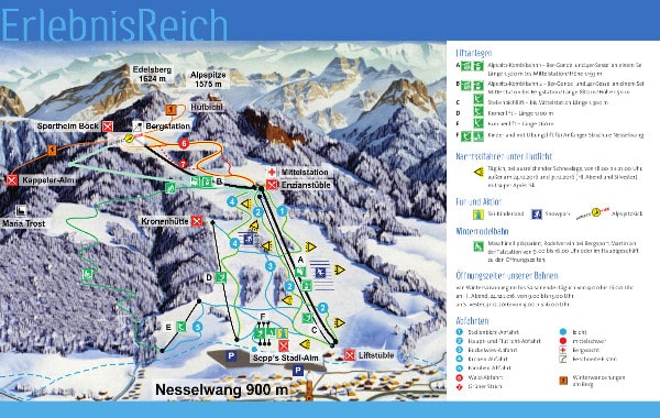 Nesselwang Ski Resort Piste Map