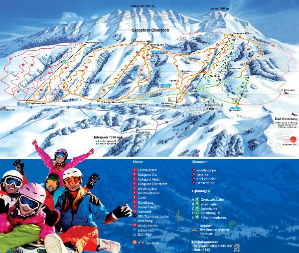 Oberjoch Ski Resort Piste Map