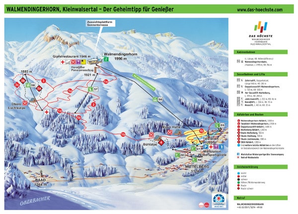 Walmendingerhorn Ski Resort Piste Map