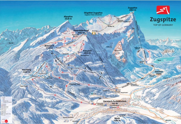 Zugspitze Ski Resort Piste Map