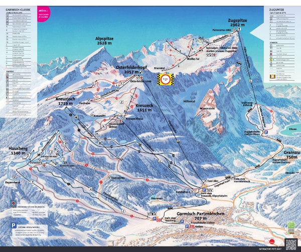 Zugspitze Ski Resort Piste Map