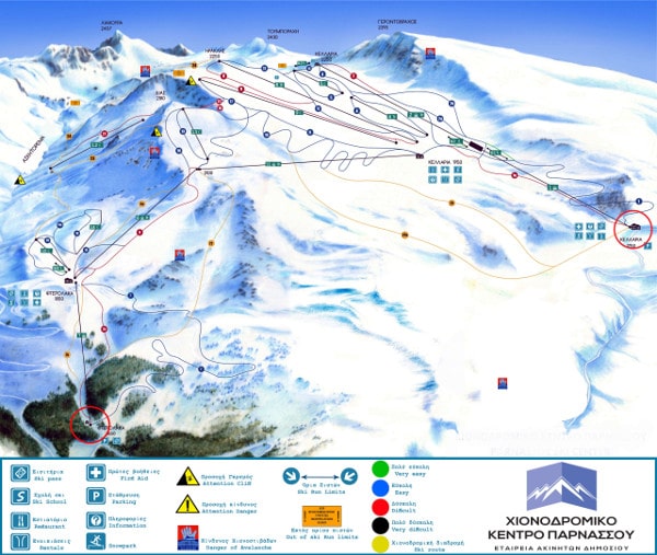 Mount Parnassos Piste Ski Map