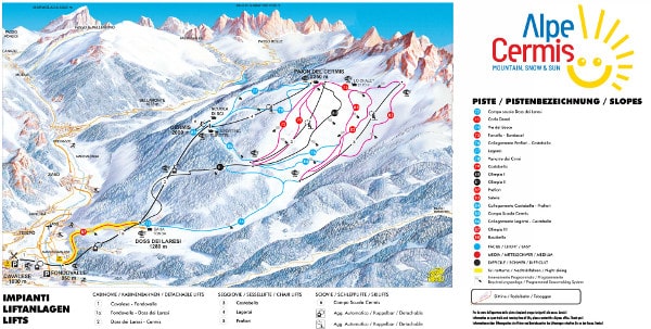 Alpe Cermis Piste Map