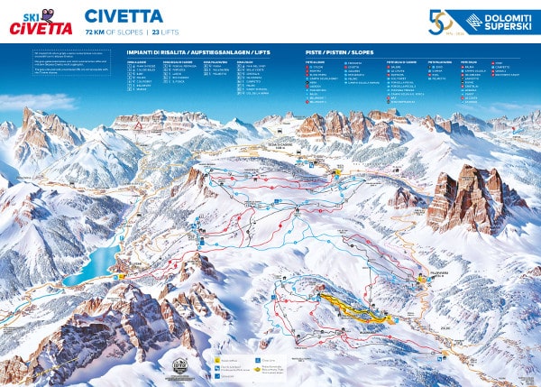 Civetta Piste Map