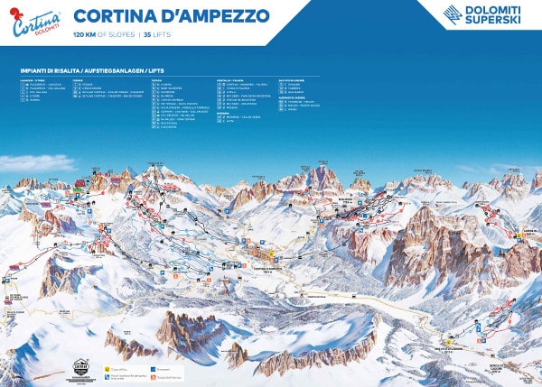 Cortina d'Ampezzo Piste Map