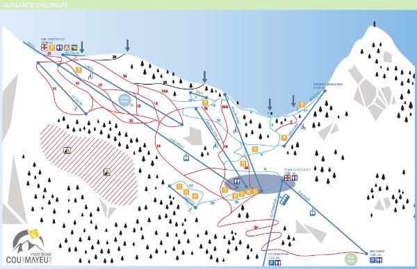Courmayeur Checrouit Ski Resort Piste Map