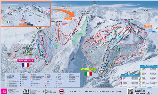 La Thuile Ski Resort Piste Ski Map