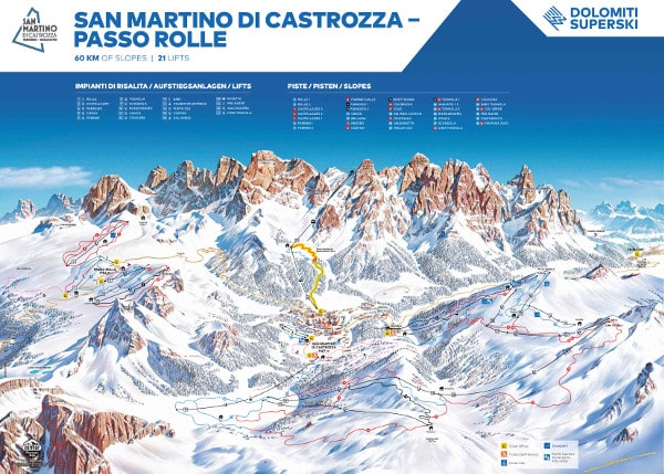 San Martino di Castrozza Passo Rolle Piste Map