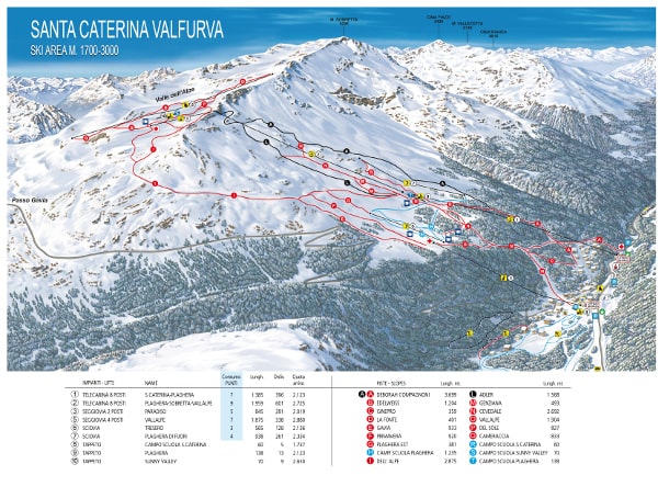 Santa Caterina Ski Resort Piste Map