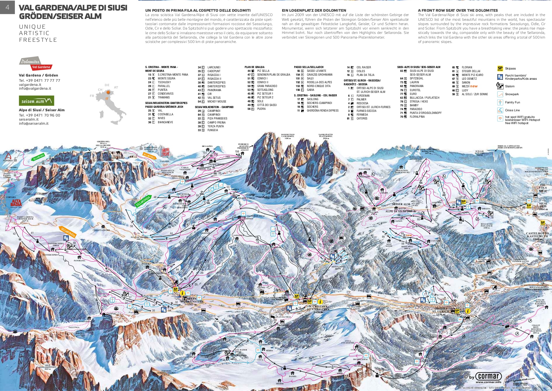 Val Gardena Ski Resort Piste Maps