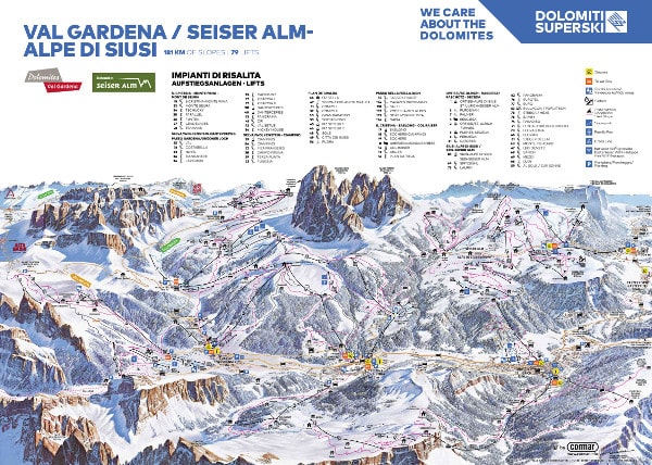Val Gardena Ski Resort Piste Map