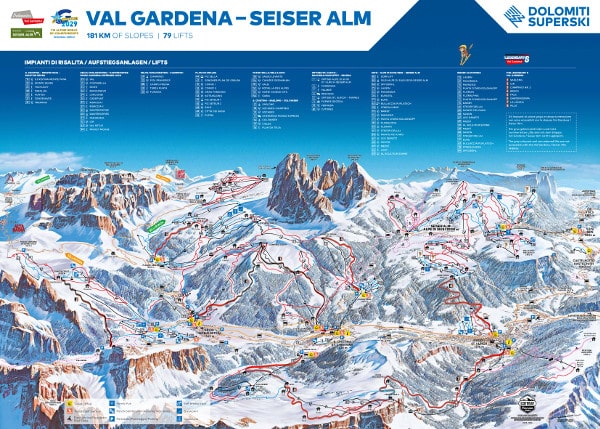 Val Gardena Ski Resort Piste Map