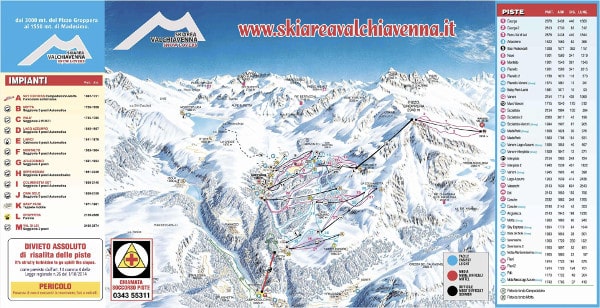 Valchiavenna Ski Piste Map