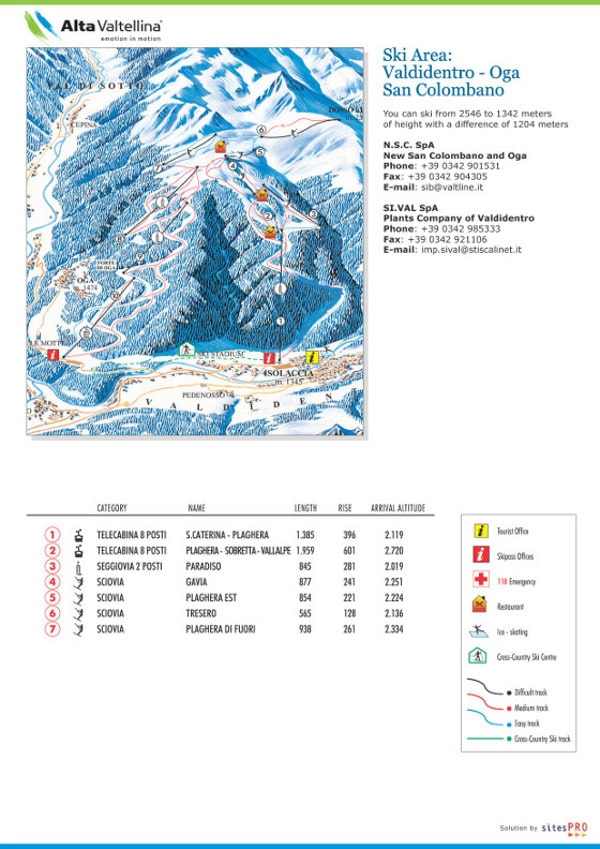 Valdidentro Ski Resort Piste Map