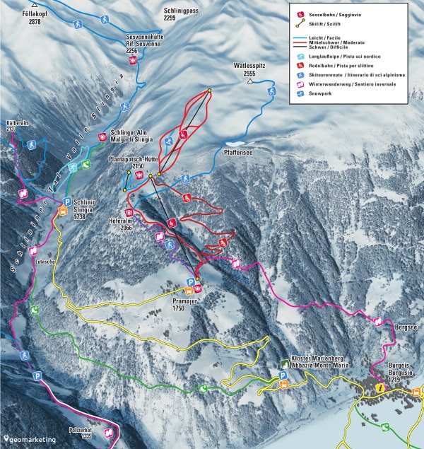Watles Ski Piste Map