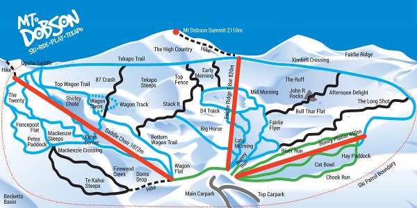 Mt Dobson Ski Resort Piste Map