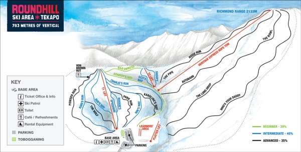 Roundhill Ski Resort Piste Map