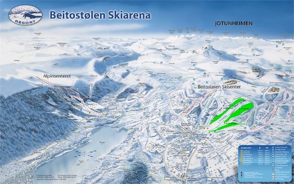 Beitostolen Ski Resort Piste Map
