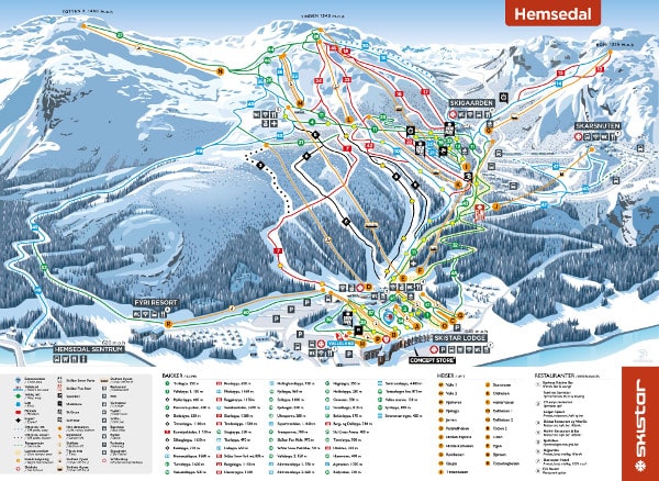 Hemsedal Ski Resort Piste Map