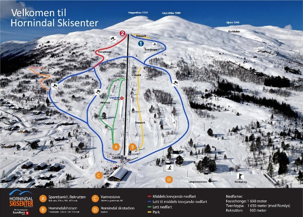 Horindal Ski Resort Piste Map