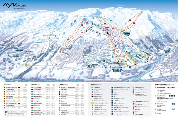 Myrkdalen Ski Resort Piste Map