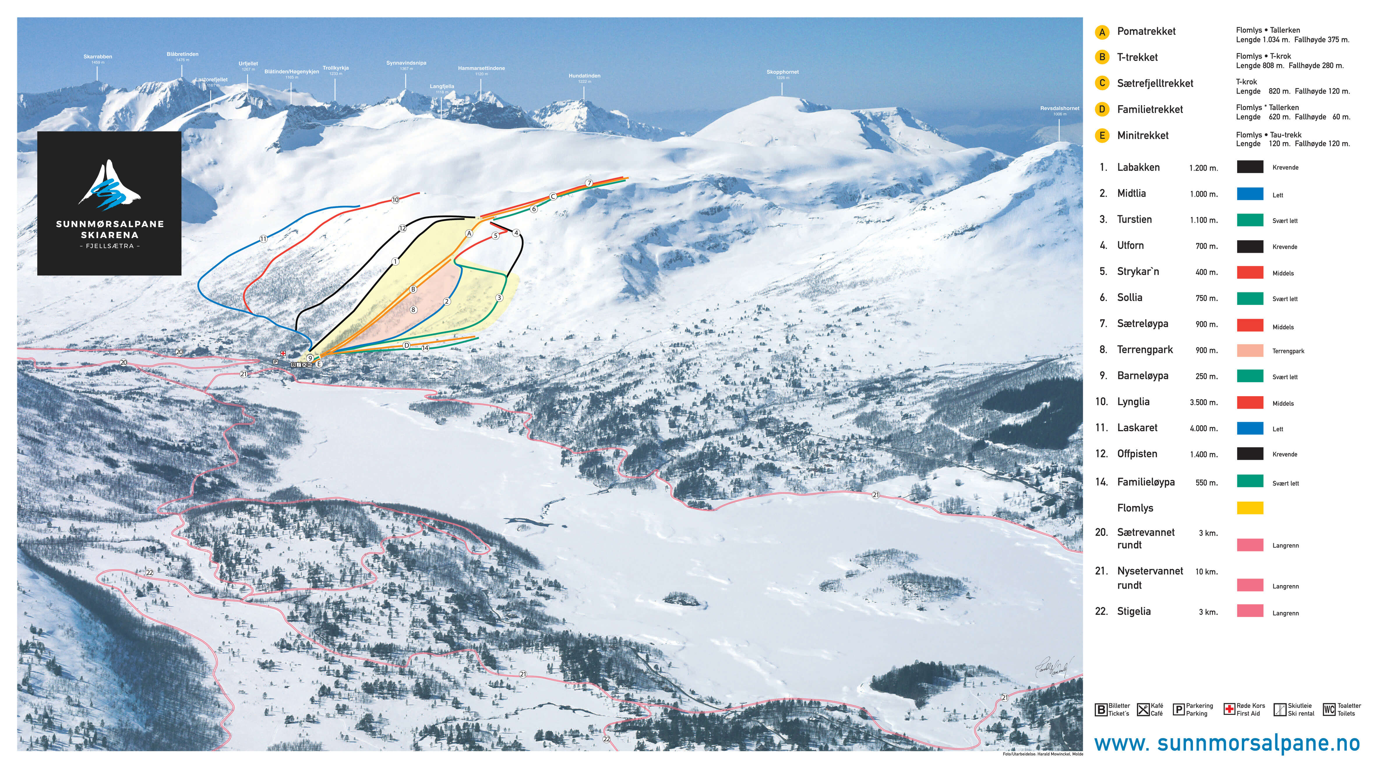Sunnmørsalpane Fjellsætra Ski Resort Piste Map