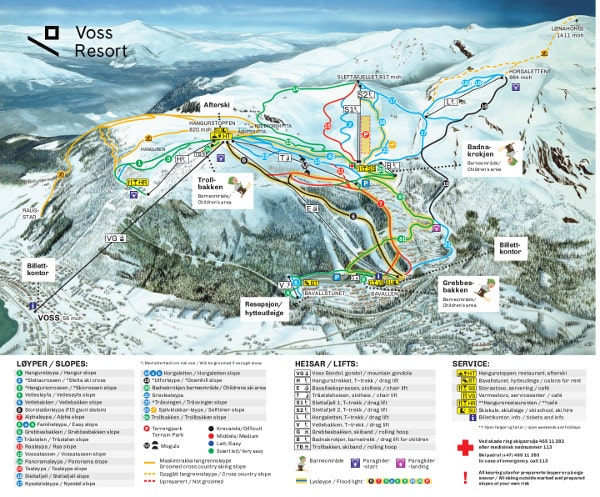 Voss Ski Resort Piste Map