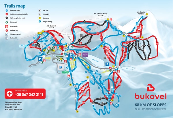 Bukovel Ski Resort Piste Map