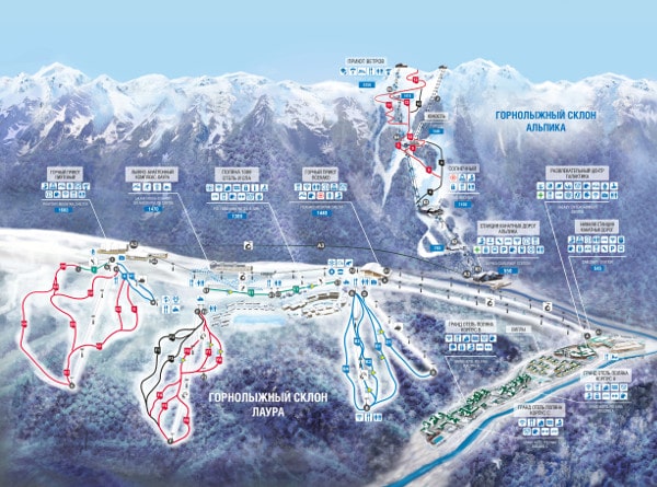 Gazprom Ski Resort Piste Map