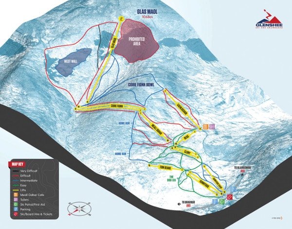 Glenshee Glas Maol Ski Resort Piste Map